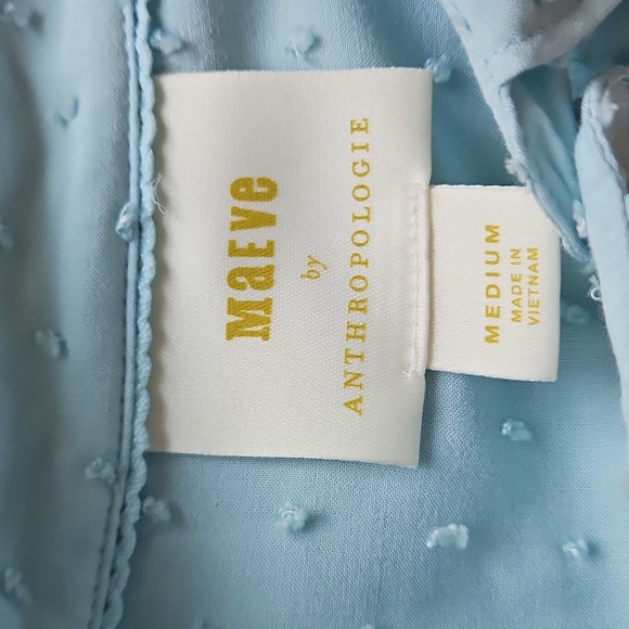 Anthropologie Maeve Blue Rosa Swiss Dot Blouse - Picture 6 of 7